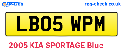 LB05WPM are the vehicle registration plates.