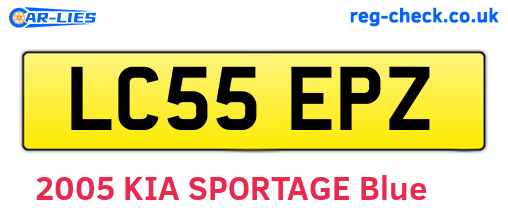 LC55EPZ are the vehicle registration plates.