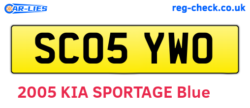 SC05YWO are the vehicle registration plates.