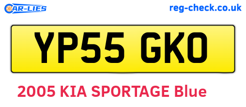 YP55GKO are the vehicle registration plates.