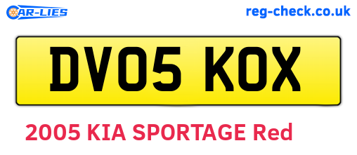 DV05KOX are the vehicle registration plates.