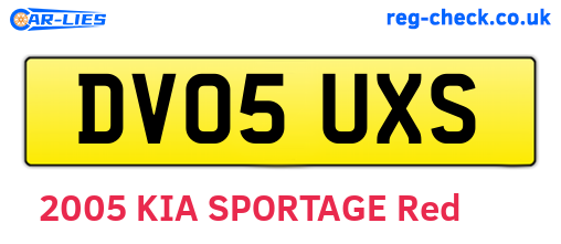 DV05UXS are the vehicle registration plates.