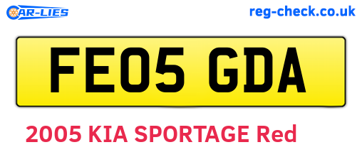 FE05GDA are the vehicle registration plates.