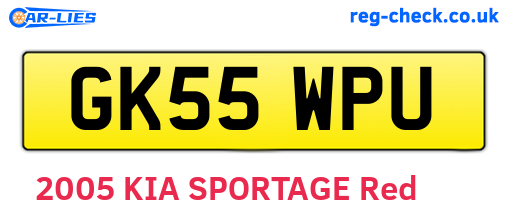 GK55WPU are the vehicle registration plates.