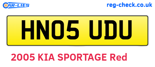 HN05UDU are the vehicle registration plates.
