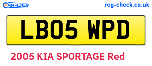 LB05WPD are the vehicle registration plates.