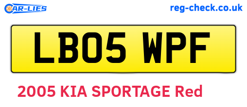 LB05WPF are the vehicle registration plates.