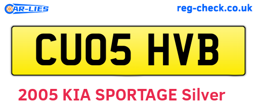 CU05HVB are the vehicle registration plates.