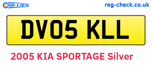 DV05KLL are the vehicle registration plates.