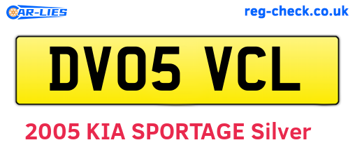 DV05VCL are the vehicle registration plates.