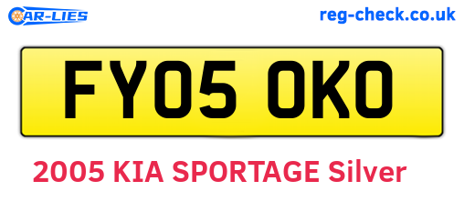 FY05OKO are the vehicle registration plates.