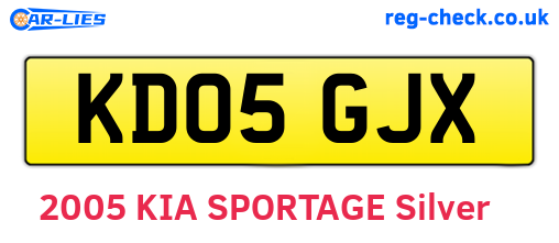 KD05GJX are the vehicle registration plates.