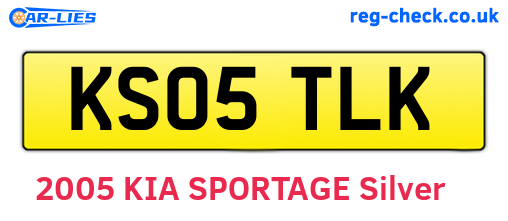 KS05TLK are the vehicle registration plates.