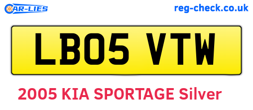 LB05VTW are the vehicle registration plates.