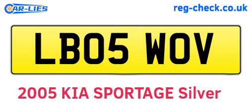 LB05WOV are the vehicle registration plates.