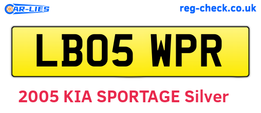 LB05WPR are the vehicle registration plates.