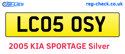 LC05OSY are the vehicle registration plates.