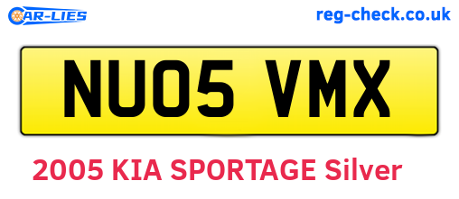 NU05VMX are the vehicle registration plates.