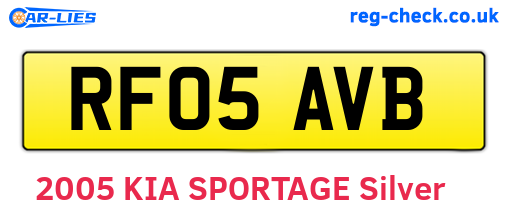 RF05AVB are the vehicle registration plates.