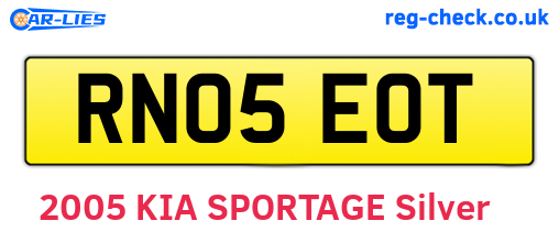RN05EOT are the vehicle registration plates.