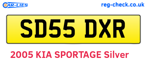 SD55DXR are the vehicle registration plates.