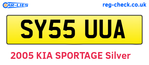 SY55UUA are the vehicle registration plates.