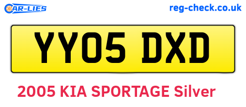 YY05DXD are the vehicle registration plates.