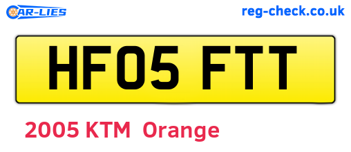 HF05FTT are the vehicle registration plates.