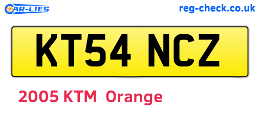 KT54NCZ are the vehicle registration plates.