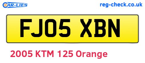 FJ05XBN are the vehicle registration plates.