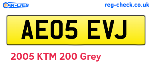 AE05EVJ are the vehicle registration plates.