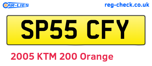 SP55CFY are the vehicle registration plates.