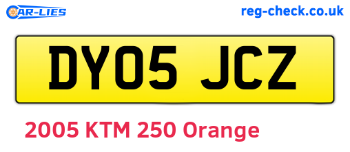 DY05JCZ are the vehicle registration plates.