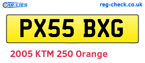 PX55BXG are the vehicle registration plates.