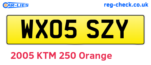 WX05SZY are the vehicle registration plates.