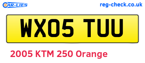 WX05TUU are the vehicle registration plates.