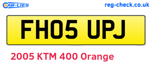 FH05UPJ are the vehicle registration plates.