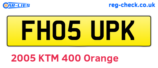 FH05UPK are the vehicle registration plates.