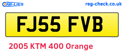 FJ55FVB are the vehicle registration plates.