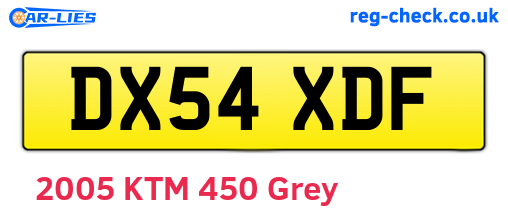 DX54XDF are the vehicle registration plates.
