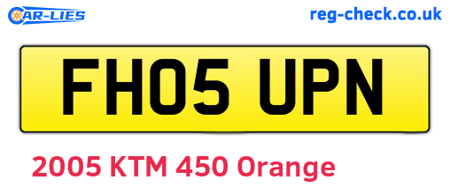 FH05UPN are the vehicle registration plates.