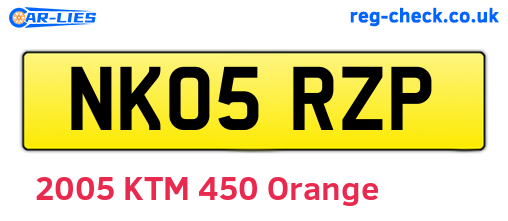 NK05RZP are the vehicle registration plates.