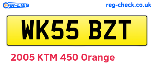 WK55BZT are the vehicle registration plates.