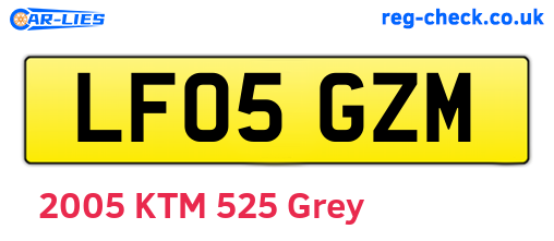 LF05GZM are the vehicle registration plates.