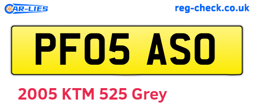 PF05ASO are the vehicle registration plates.