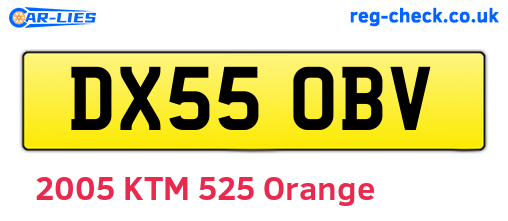 DX55OBV are the vehicle registration plates.