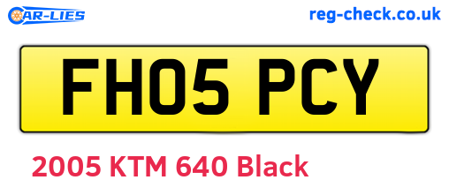 FH05PCY are the vehicle registration plates.