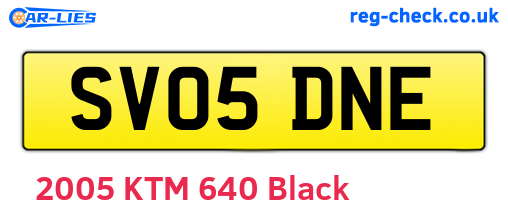 SV05DNE are the vehicle registration plates.