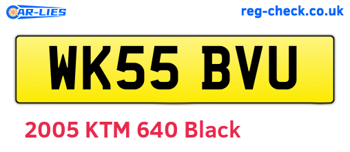 WK55BVU are the vehicle registration plates.