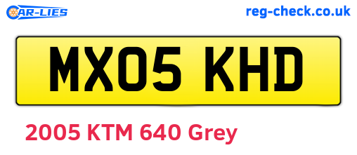 MX05KHD are the vehicle registration plates.